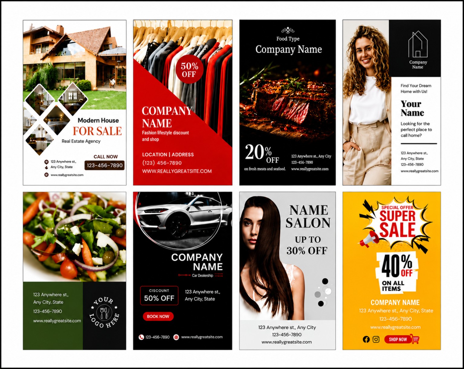 Example 9×12 fully customized community mailer with eight distinctive full-color business advertisements